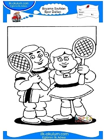 Çocuklar İçin Tenis Boyama Sayfaları 